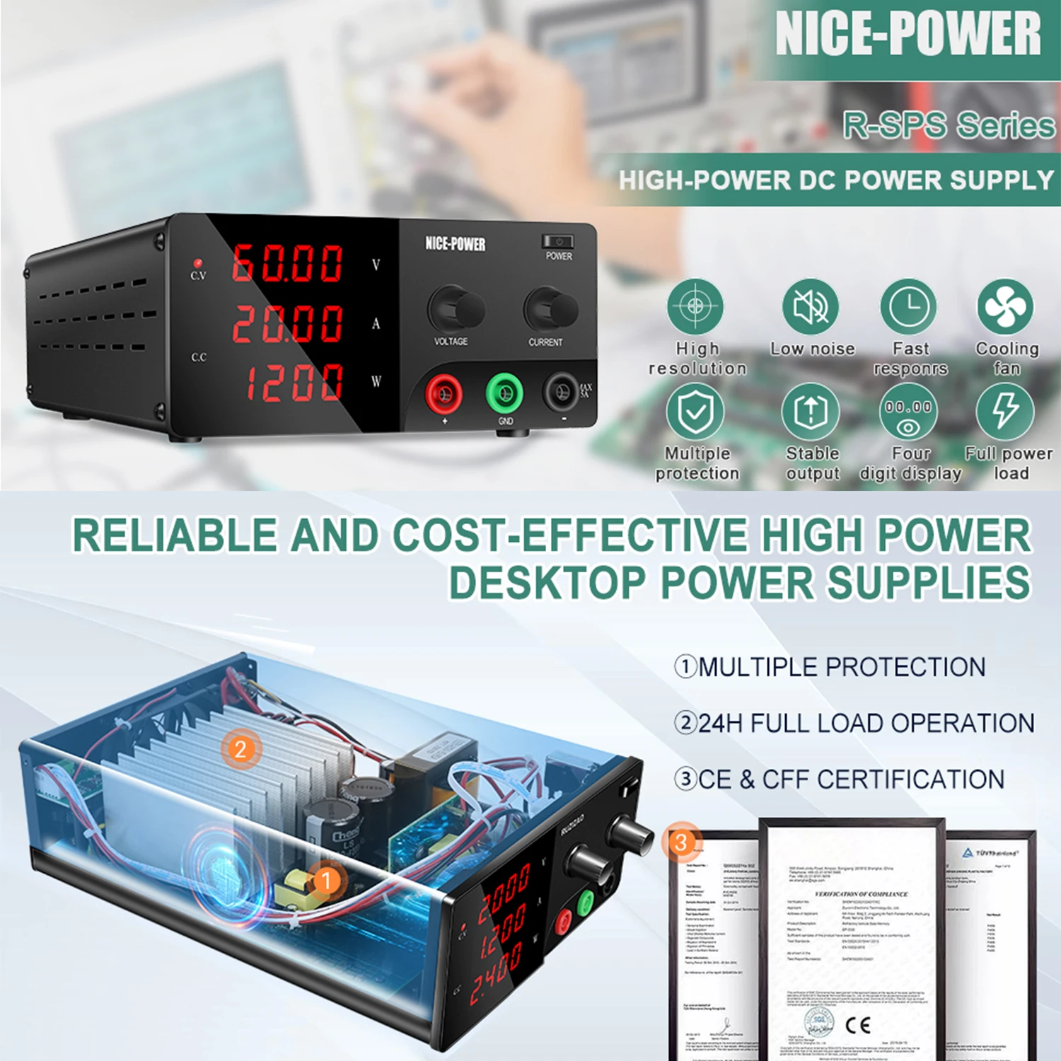 30 В 30 А Лабораторный настоль – обзор и цена High Power 60V 20A Bench Power Supply